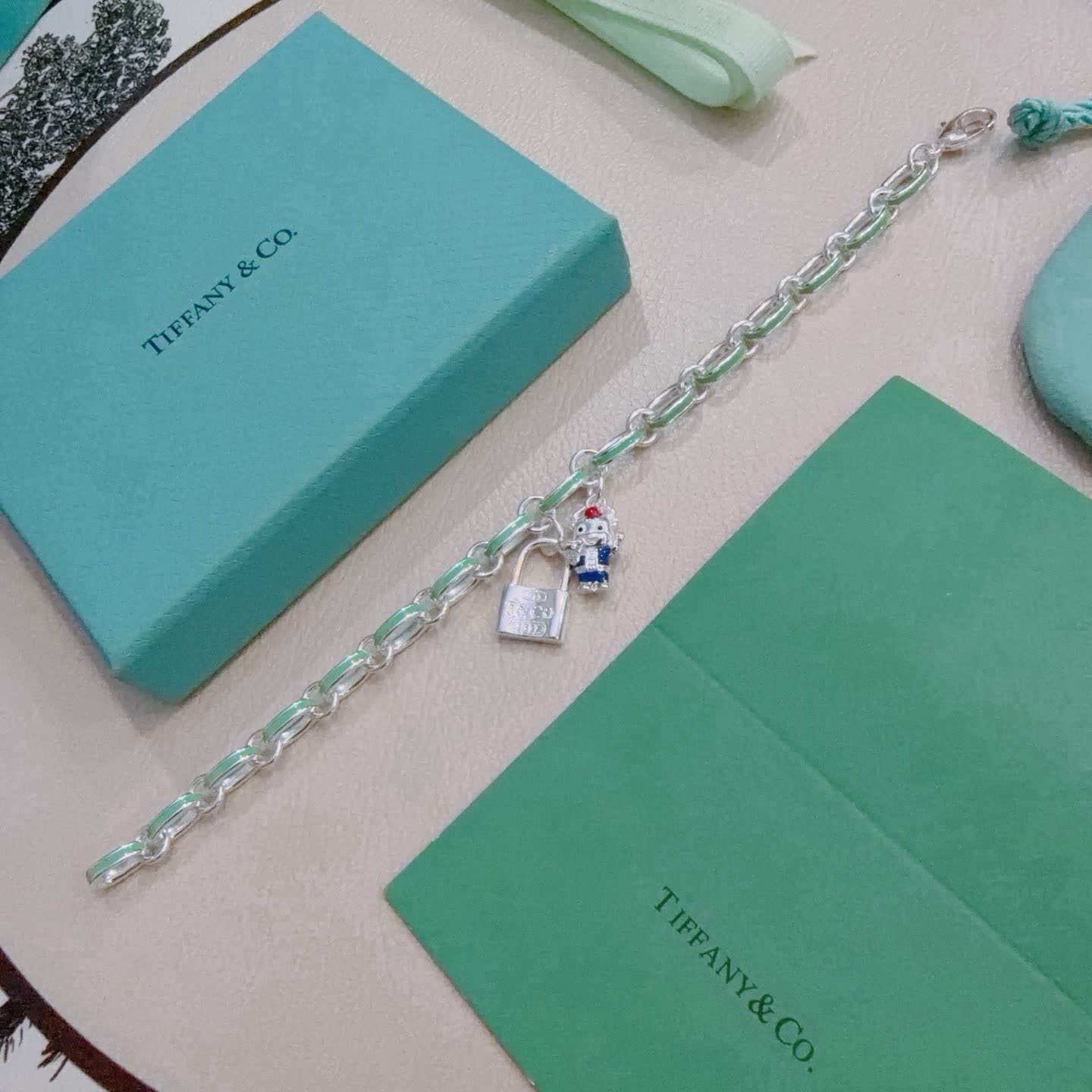 Tiffany & Co. Lock Charm Bracelet